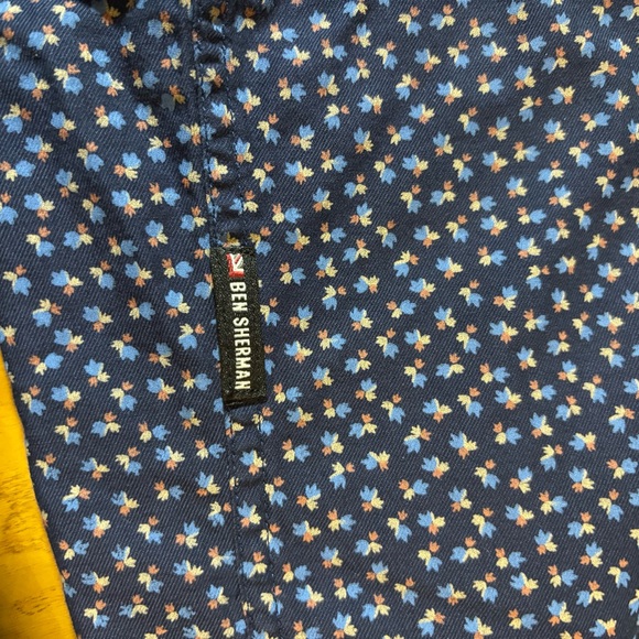 Ben Sherman‎ Blue Casual Button Down Shirt with Micro-Pattern floral mens medium - Picture 7 of 12